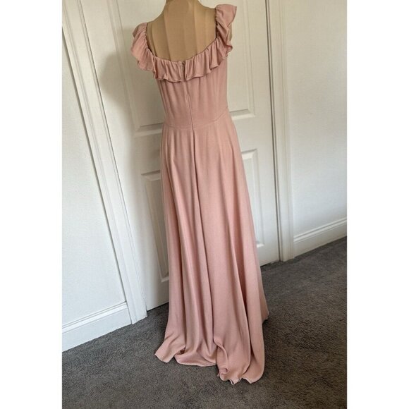 Reformation Verbena Maxi in Blush Pink Off Shoulder Full Length Dress Size 8 - Picture 7 of 11
